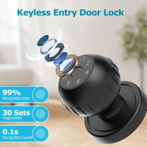 Easy to Install Smart Lock with Fingerprint and Lock App