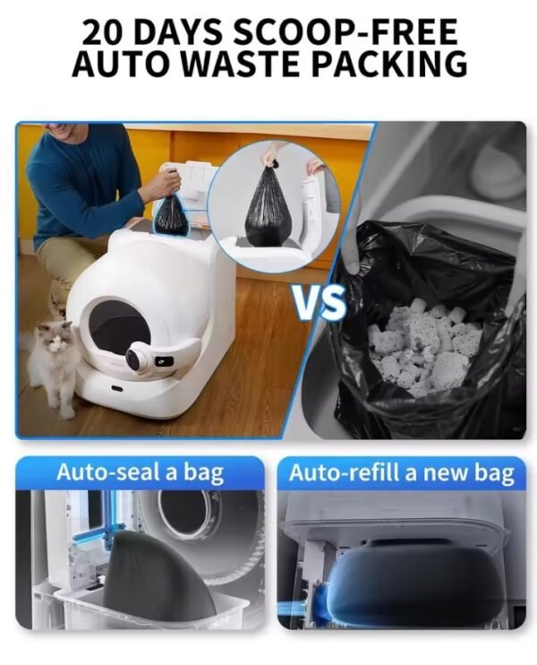 AI-Powered Super Luxury Pro 2025 Self-Cleaning & Health Monitoring Cat Litter with Facial Recognition & Poop Monitor