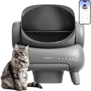 Upgraded Elite Series Open-Top Smart Self-Cleaning Cat Litter Box with App Control – Automatic Cleaning for Multi-Cat Homes