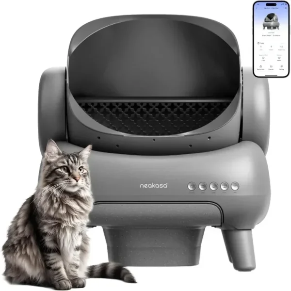 Upgraded Elite Series Open-Top Smart Self-Cleaning Cat Litter Box with App Control – Automatic Cleaning for Multi-Cat Homes