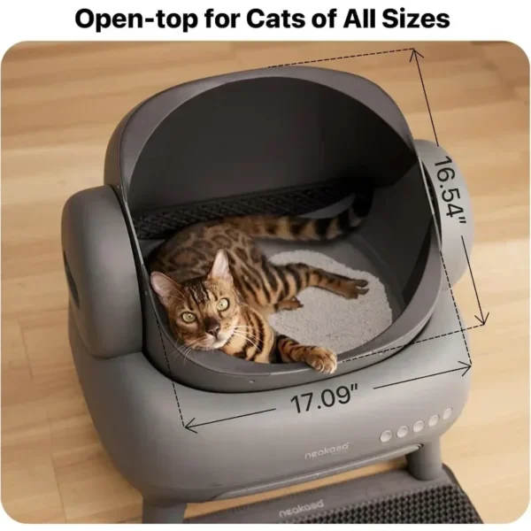 Upgraded Elite Series Open-Top Smart Self-Cleaning Cat Litter Box with App Control – Automatic Cleaning for Multi-Cat Homes