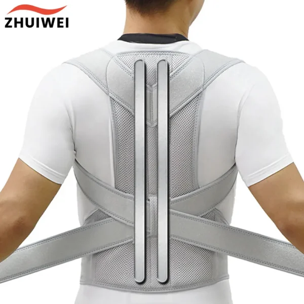 Adjustable Full Back Posture Corrector – Breathable Mesh Brace for Shoulder, Neck & Upper Back Pain Relief – Unisex Ergonomic Design