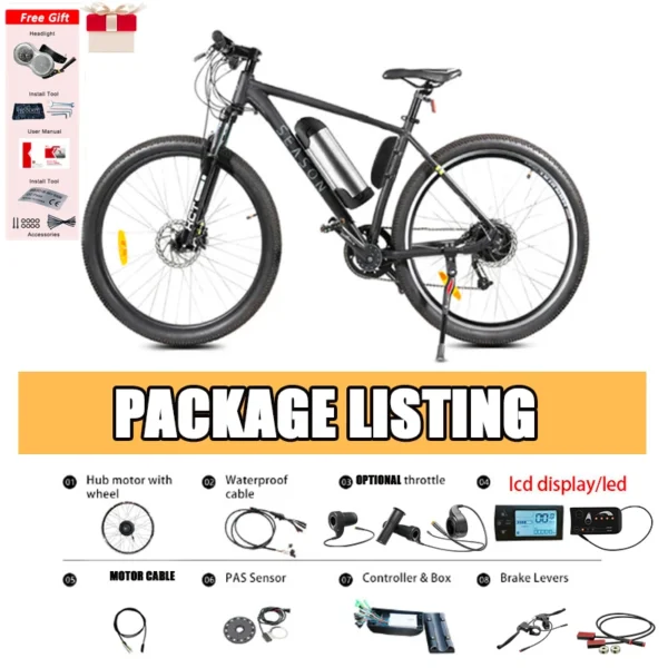 Waterproof Electric Bike Conversion Kit Front Wheel E-Bike Conversion Kit with Controller, PAS, LCD,Throttle PAS E-Bike