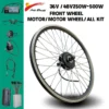 Waterproof Electric Bike Conversion Kit Front Wheel E-Bike Conversion Kit with Controller, PAS, LCD,Throttle PAS E-Bike
